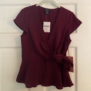 Forever 21 maroon tie top